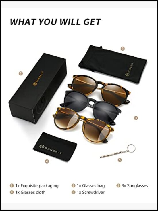 Premium Vintage Round Sunglasses UV400 Polarized TR90